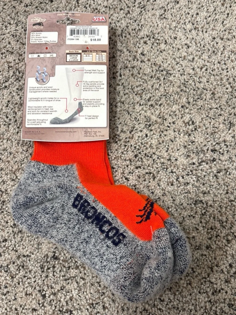 Trekker Wool Over-The-Calf Socks - Orange/Grey